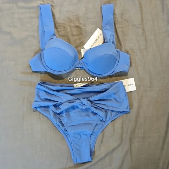 WeWoreWhat Claudia Riviera Bikini Set Blue - Picture 3 of 4